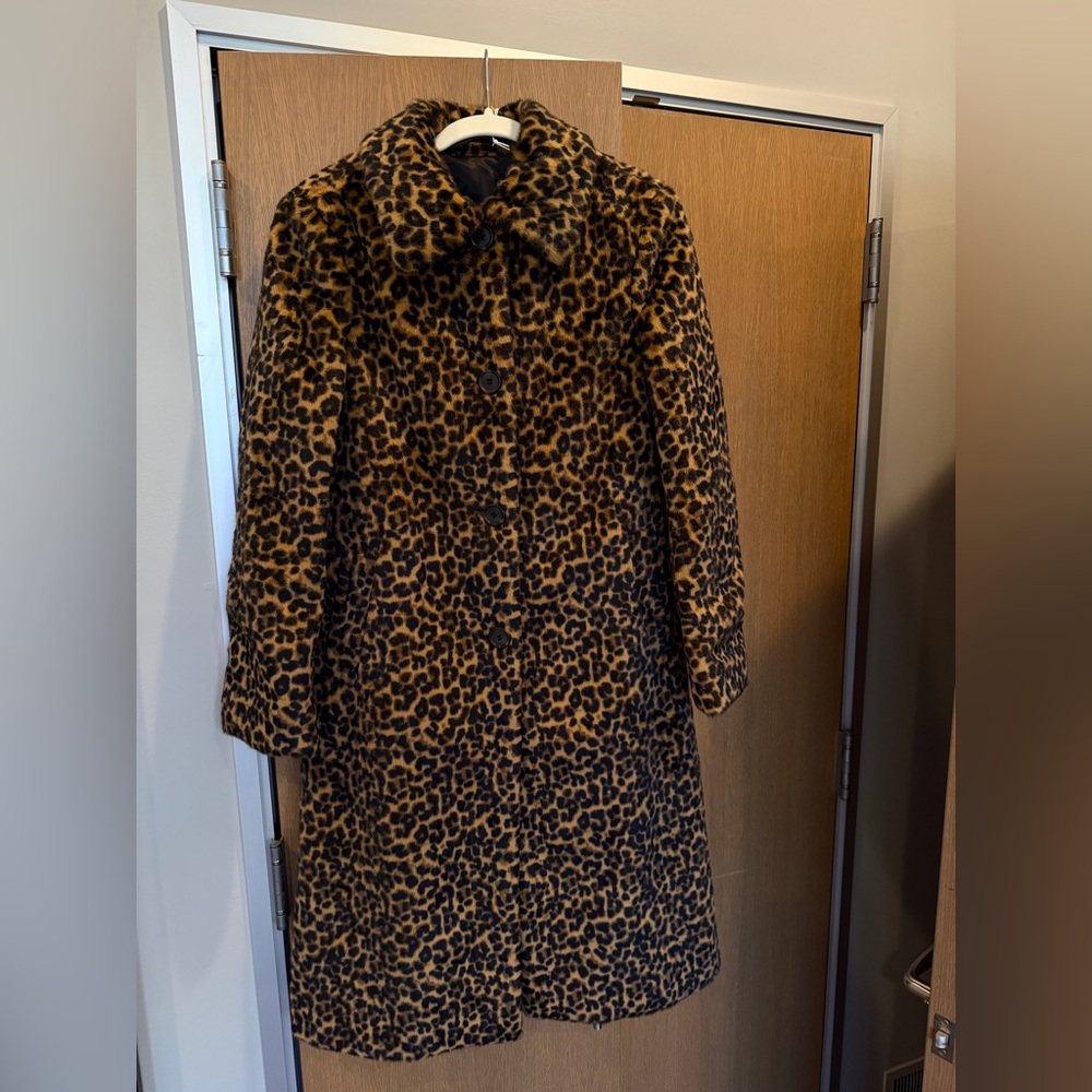 & Other Stories Faux Fur Leopard Coat - Picture 2 of 9